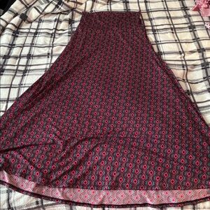 LuLaRoe A-Line Skirt with Pink and Black Pattern